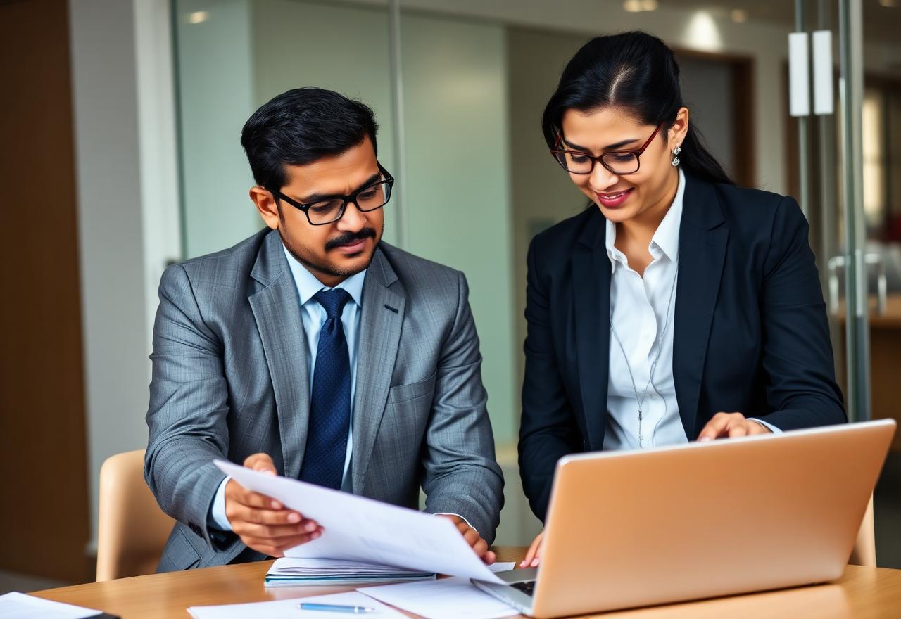 Team reviewing financials with a client